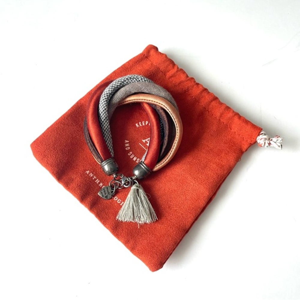 Anthropologie Textile Boho Bracelet Neutral Colors